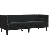 vidaXL 3-dijelni set sofa Chesterfield crni baršunasti | shoptok.hr