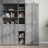  The Living Store Visoka omara betonsko siva 30x42,5x185 cm inženirski les - Visoka Omara, (21495965) Cene