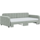 vidaXL Izvlečna dnevna postelja z vzmetnico sv. siva 100x200 cm blago | Shoptok.si