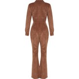 Trendyol Brown Velvet Woven Jumpsuit | Shoptok.si