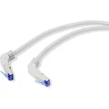 RF-4892470 RJ45 omrežni kabel\, Patch kabel CAT 6a S/FTP 0.25 m siva 90° kotni navzdol 1 kos, (20418313)