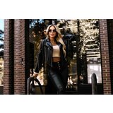 numoco basic 624-3 Short biker jacket with fringes made of soft eco leather - black | Shoptok.si
