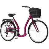Visitor bicikl city vintage 28" alu 19" v-brake 6 brzina 167-192cm (l/xl) ljubičasti perla uv sjaj 1282066 Cene