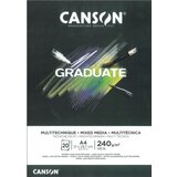 Canson Skicirka Graduate Mixed Media Black A4 240 g, 20 listna, (20631410) Cene