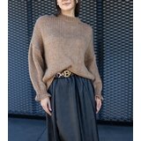 Gemre Brown asymmetric oversized sweater Castia | Shoptok.si