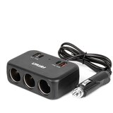Amio Produžni razdjelnik za auto upaljač sa tri utičnice i USB-A USB-C priključcima 80cm Cijene