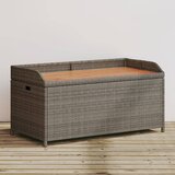 vidaXL Klupa za pohranu siva 100x50x52 cm poliratan i bagremovo drvo Cijene