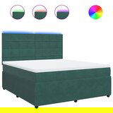 vidaXL Box spring postelja z vzmetnico temno zelena 180x200 cm žamet, (21305307) | Shoptok.si