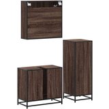 vidaXL 3-dijelni set kupaonskog namještaja boja smeđeg hrasta drveni | shoptok.hr