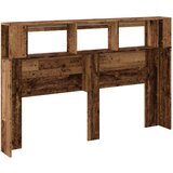 vidaXL LED posteljno vzglavje starinski les 160x18,5x103,5 cm inž. les | Shoptok.si