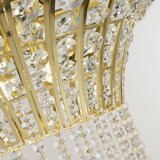 Searchlight Gemma 8-lučni okrogli obesek iz satenaste medenine, prozoren kristal, (22100925) | Shoptok.si