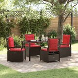 vidaXL 5-delni vrtni jedilni set rjav poli ratan, (22087361) | Shoptok.si