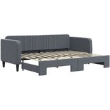  Izvlečna dnevna postelja temno siva 80x200 cm žamet | Shoptok.si