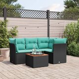  5-dijelni set vrtnih sofa od poliratana s jastucima crni | shoptok.hr