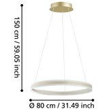 Eglo 39313 - LED prigušiva svetiljka na sajli TONARELLA LED/78W/230V | Eponuda.com