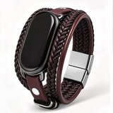 INF Pleteni magnetni pašček za Xiaomi Mi Band 10/9/8, sint. usnje Brown, (5000310810) Cene
