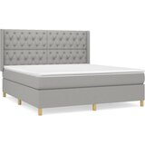 The Living Store Box spring postelja z vzmetnico svetlo siva 160x200 cm žamet - Box Spring Postelja, (21491937) | Shoptok.si
