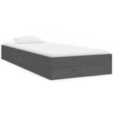 Furnova Posteljni okvir siv iz trdnega lesa 75x190 cm, (21933936) | Shoptok.si