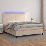 Box spring postelja z vzmetnico LED kapučino 160x200 cm, (20896619) | Shoptok.si