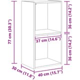  Polica Crni hrast 40 x 30 x 77 cm Konstruirano drvo | shoptok.hr