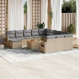  13-dijelni set vrtnih sofa s jastucima poliratan Bež | shoptok.hr
