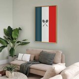  Plakat - French Flags and Black Badminton Rackets 40x60 Zlatni okvir | shoptok.hr