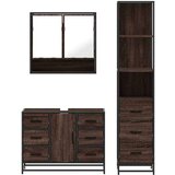 vidaXL 3-dijelni set kupaonskog namještaja boja smeđeg hrasta drveni | shoptok.hr