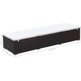 Poli Ležalnik z blazino poli ratan rjav | Shoptok.si
