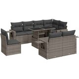 vidaXL 9-dijelni set vrtnih sofa od poliratana s jastucima sivi | shoptok.hr