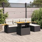 vidaXL 7-dijelni set vrtnih sofa od poliratana s jastucima crni bagrem | shoptok.hr