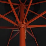  Suncobran s drvenim stupom 300 x 258 cm crni | Eponuda.com