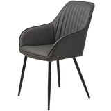 Unique Furniture Tamno sive blagovaonske stolice u setu s naslonima za ruke 2 kom od umjetne kože Nolan Stripe – | shoptok.hr