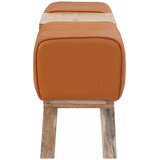  Klupa 110 x 30 x 45 cm Prava koža Smeđa Slike