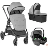 ava kolica za bebe 3u1 0m+ grey