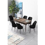 Hanah home Zen - Baroque, Black BaroqueBlack Extendable Dining Table & Chairs Set (7 Pieces) | ePonuda.com