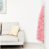 vidaXL Ozka umetna polovična novoletna jelka s stojalom roza 120 cm Cene