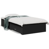 vidaXL Posteljni okvir s predali črn 90x190 cm inženirski les Cene