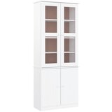 vidaXL Steklena vitrina ALTA bela 77x35x186,5 cm trdna borovina, (20825348) Cene