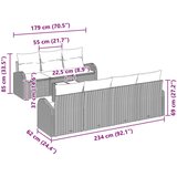  Set sofe 8 pcs Smeđa i crvena Poliester | shoptok.hr
