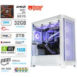 MEGA Računalnik TWR S11 R7-7800X3D/RTX5080/32GB-DDR5/2TB-4.0/1050W/Brez OS/bela RGB + Estetski napajalni kabli [Vijola / Bela], (22097712) | Shoptok.si
