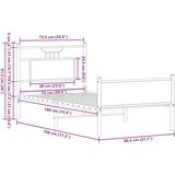  Okvir kreveta bez madraca smeđa boja hrasta 75x190 cm drveni | shoptok.hr