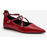 Boto Women's Ballerinas With Pointed Toes And Intertwined Straps Burgundy Violra | Shoptok.si