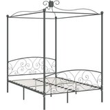 Maison Chic posteljni okvir - dvoposteljna postelja - zakonska postelja z ogrodjem za baldahin siv kovinski 120x200 cm, (21695004) Cene