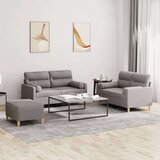  3-dijelni set sofa s jastucima smeđesivi od tkanine Cijene