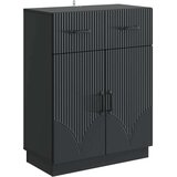  Strani šal s predalom Črna 66 x 34,5 x 87 cm Inženirski les, (5000217472) | Shoptok.si