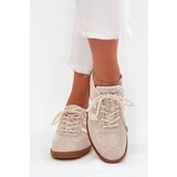 Boto Low Leather Sneakers Women Beige Ismina | shoptok.hr