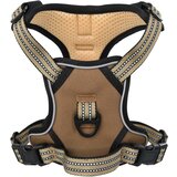 vidaXL Pasja oprsnica s povodcem in ovratnico nastavljiva rjava L | Shoptok.si