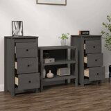  Komode 2 kom sive 40 x 35 x 80 cm od masivne borovine | shoptok.hr