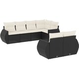  7-dijelni set vrtnih sofa od poliratana s jastucima crni Crna 70 x 62 x 69 cm | shoptok.hr
