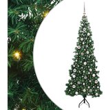vidaXL Kotično umetno božično drevo Zelena 210 cm PVC in kovina | Shoptok.si